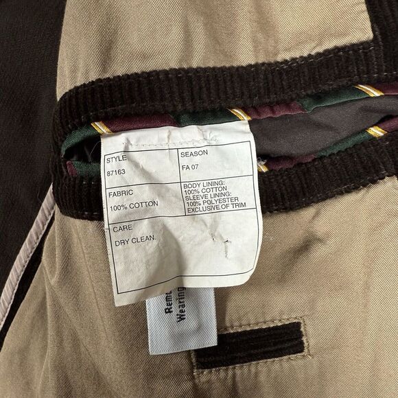 J Crew Blazer Mens XL Chocolate Brown Vintage Cord Sport Coat Elbow Patch - Picture 8 of 16